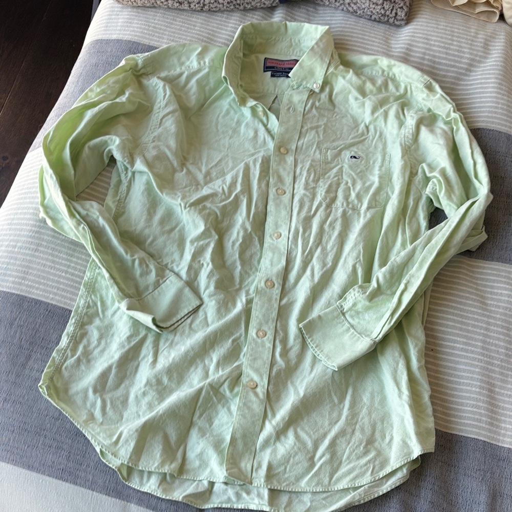 Vineyard Vines Pale Mint Green Men's Button-Down Shirt